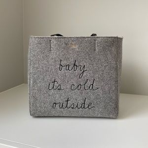 Kate Spade Baby It’s Cold Outside Gray Felt Tote